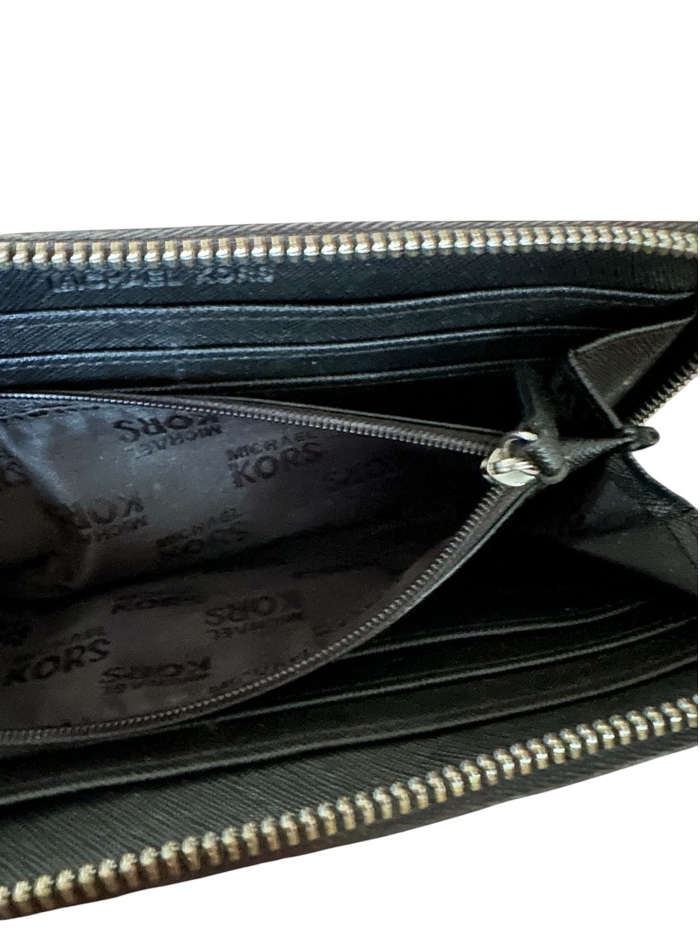 Michael Kors Black Saffiano Leather Micro-Stud Continental Wallet - Picture 6 of 8